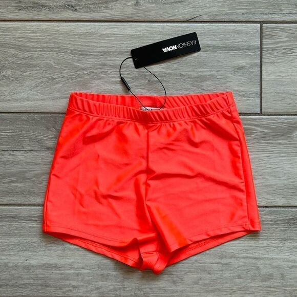 NWT Fashion Nova neon orange booty shorts - Picture 1 of 2